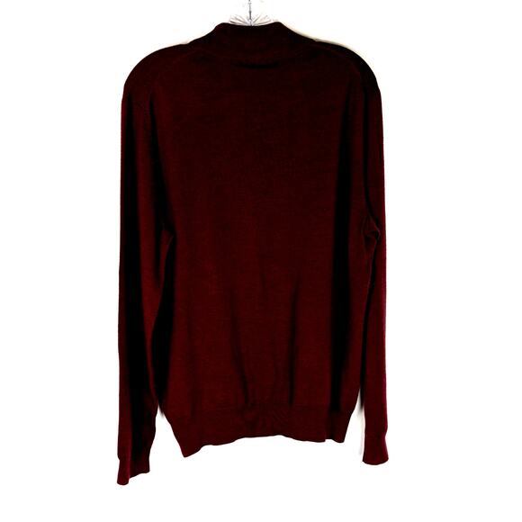 .Jos A Bank Traveller 100% Merino wool mock neck Mens Sweater  Sz L Burgundy EUC - Picture 7 of 7